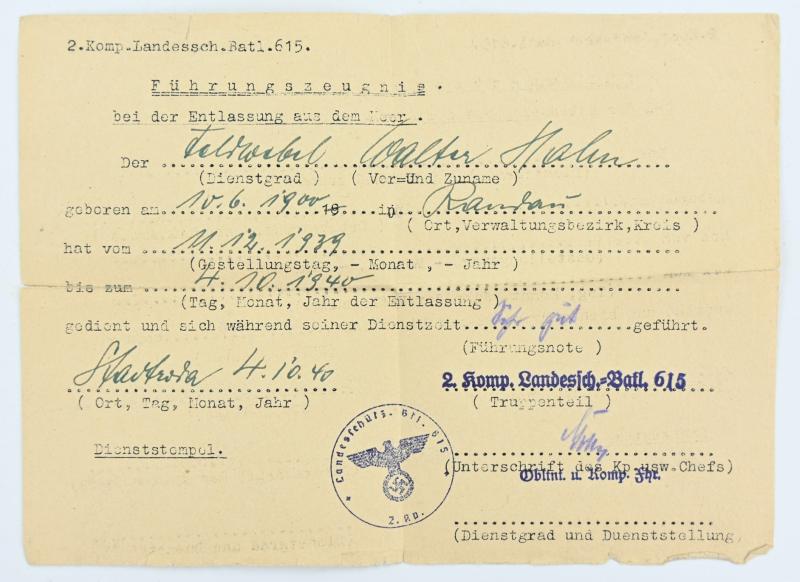 German Wehrpass 'Walter Hahn'