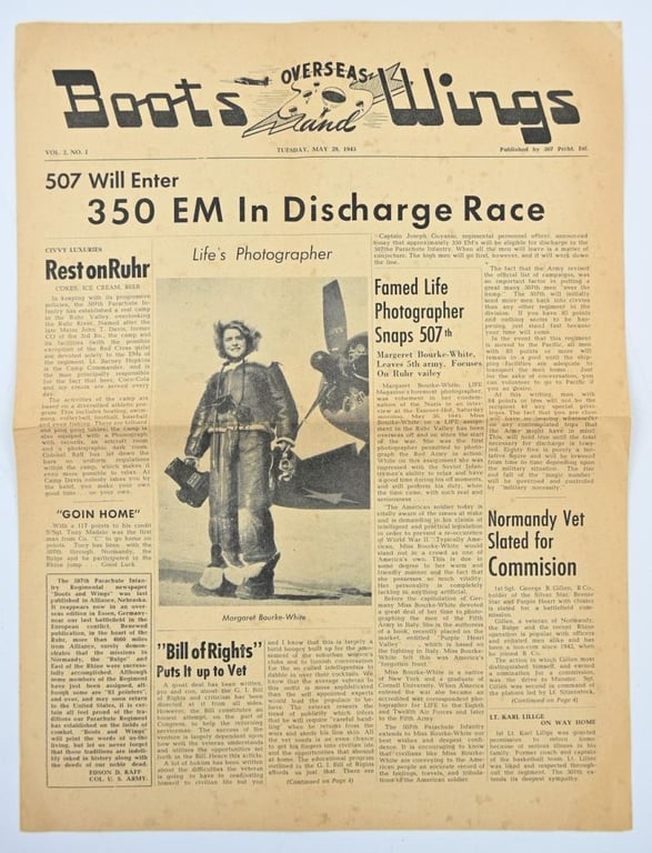 US WW2 507th PIR Newspaper 'Overseas Boots and Wings'