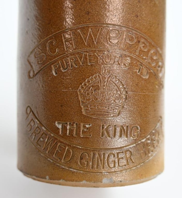 British WW2 Stone Bottle of Schweppes Ginger Beer