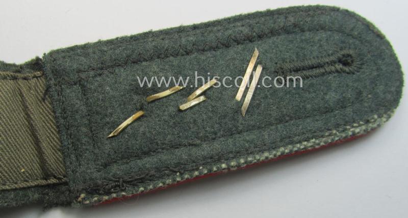 Single, WH (Heeres), early- (ie. mid-) war-period, ie. 'M40- o. M43'-pattern, 'cyphered', NCO-type shoulderstrap as was intended for a: 'Feldwebel u. Mitglied des Artillerie-Beobachtung-Batallions 8'