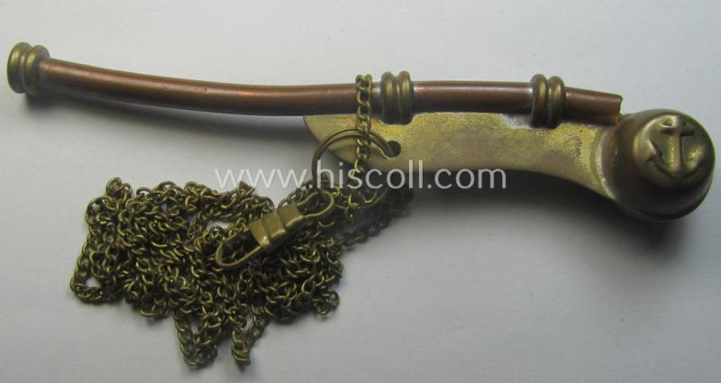 WH (Kriegsmarine) flute (ie. 'Bootsmanns-Flöte') that is constructed from multi-coloured, copper-based material