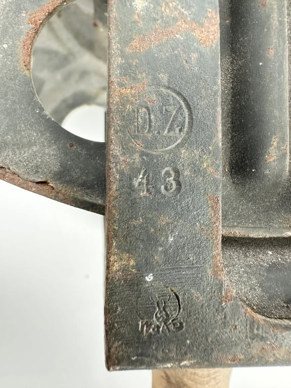 Original German WWII Big Hand Held Cable Reel With Wire Dated2 1943 "DZ"