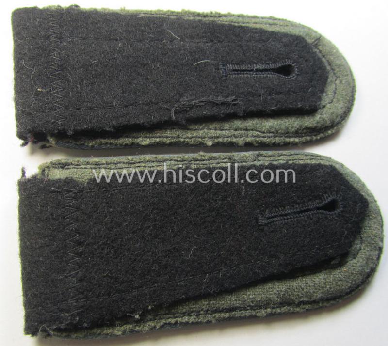 Attractive - and fully matching! - pair of Waffen-SS NCO-type- (ie. 'tropical-styled') shoulderstraps as was intended for usage by an: 'Unterscharführer' who served within the: 'Waffen-SS Nachschub-Truppen' (or: Waffen-SS transport-troops)