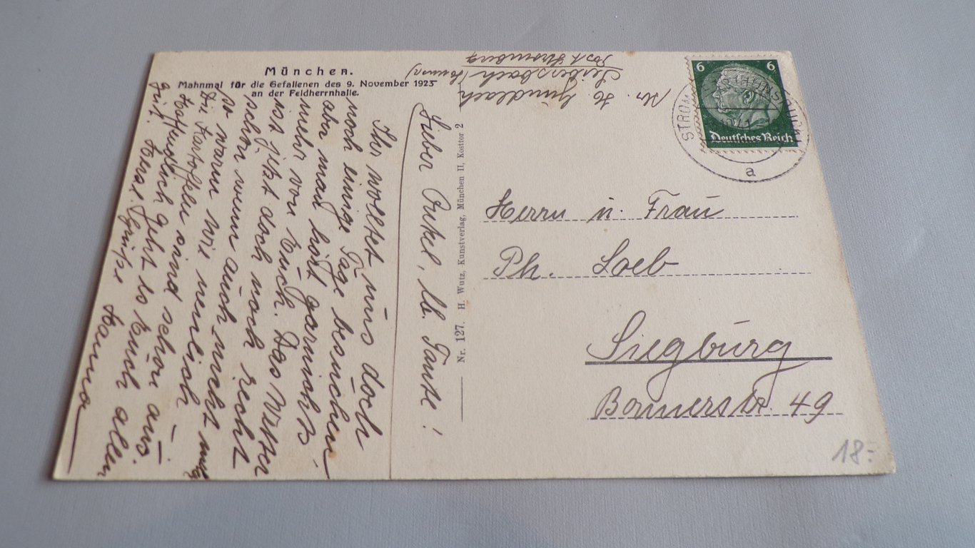Munich "Mahnmal an der Feldherrnhalle" Postcard