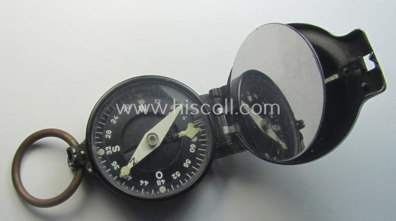 'Standard-issue'-pattern and/or (typical) black-coloured (and/or partly aluminium-based!), WH compass (ie. 'Marschkompass') being a non-marker-marked example that is individually numbered: '60484'
