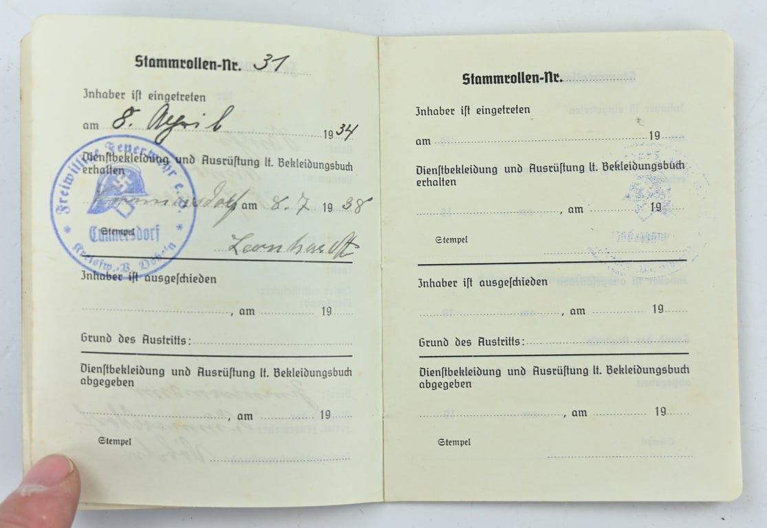 German Third Reich Fireworkers Pass