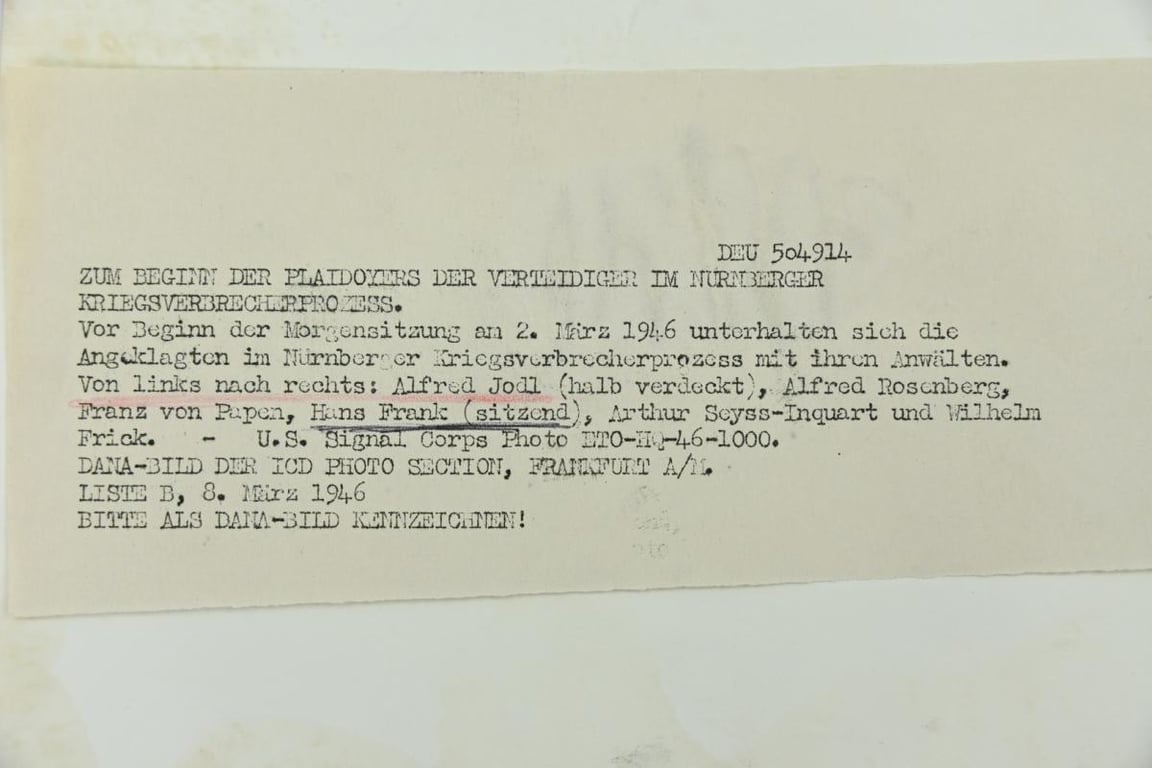 Allied Nuremberg War Trail Press Photo