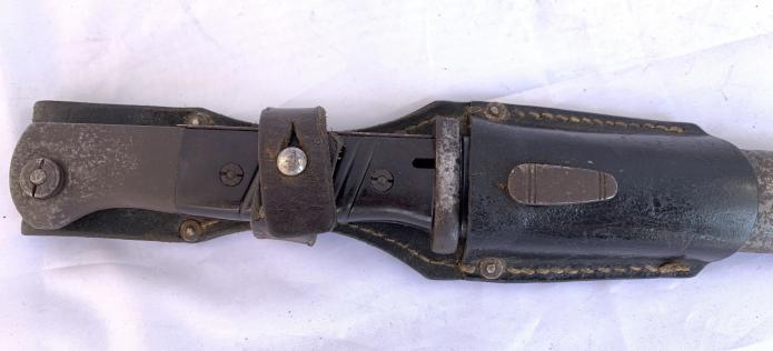 K98 Combat Bayonet with Leather Frog -matching numbers-