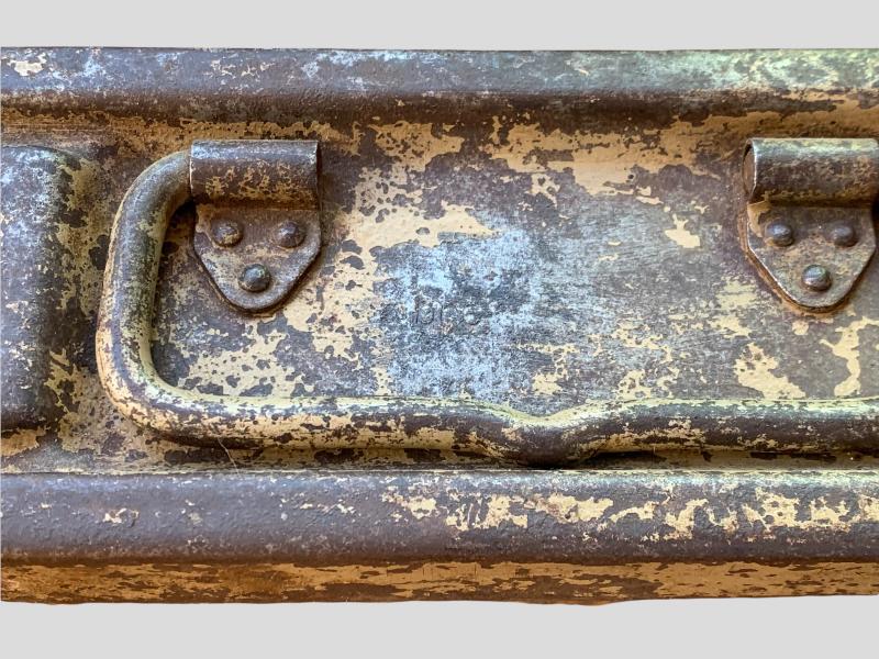 MG 34/42 Steel Ammo Case -shrapnel damage-