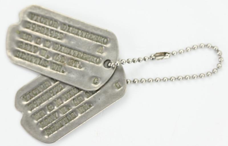 US WW2 Dog-Tag Set Victor Dimitrenko