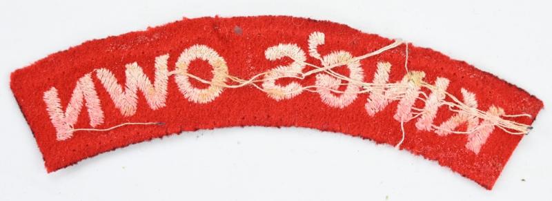 British WW2 King's Own Royal Lancaster Regiment Cloth Shoulder Title
