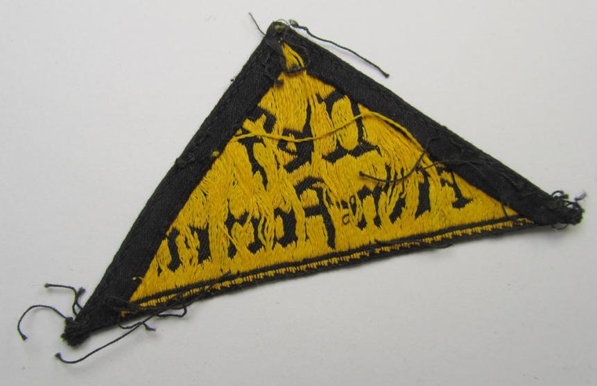 'HJ' ('Hitlerjugend') district-triangle (ie. 'Gebietsdreieck') entitled: 'West Köln-Aachen' (being an IMO only moderately used- ie. worn example that misses its paper-based 'RzM'-etiket)