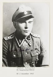 Signature of Waffen-SS KC Recipient 'Gustav Schreiber'