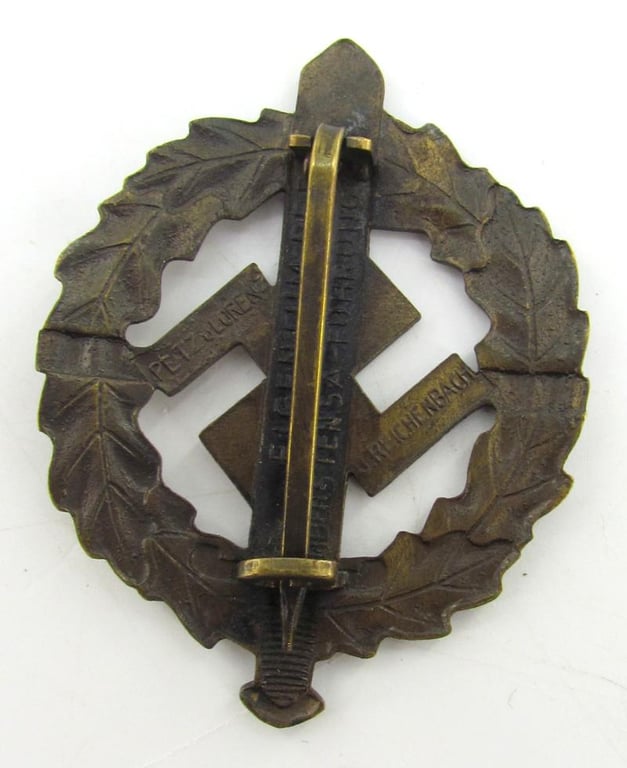 SA sport badge in bronze by Petz & Lorenz