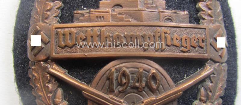 Bronze-toned (and I deem 'Cupal'-based!) 'Kyfhäuserbund Schiessauszeichnung' depicting the 'Kyfhäuser'-monument and text: 'Wettkampfsieger 1940'