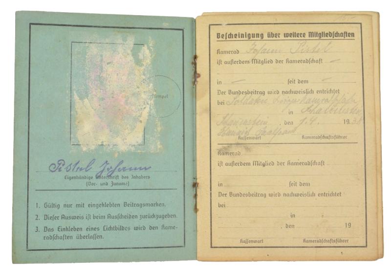 German NSRKB 'Kyffhauserbund' Memberpass