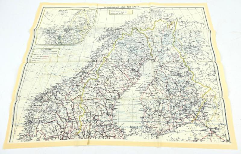British RAF WW2 Escape Map "Scandinavia and The Baltic".