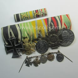 Three-pieced, (pre) 'WWI'-related medal-bar grouping (ie. 'Ordenspange-Satz') resp....