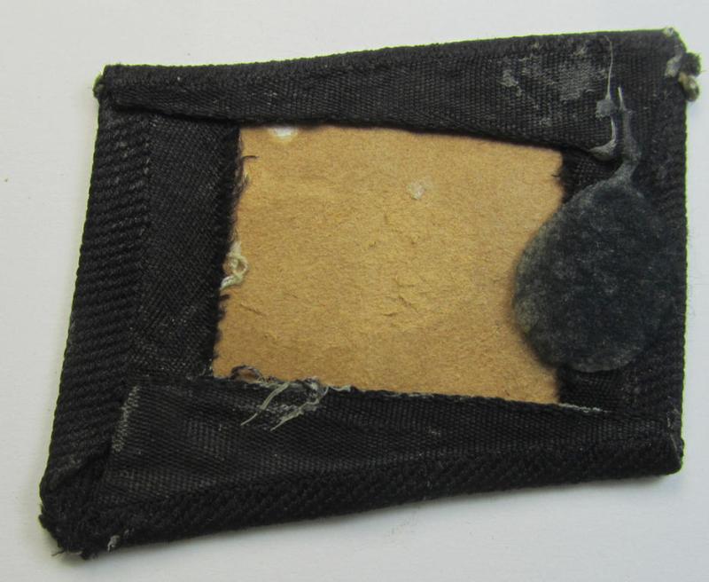 Superb, Waffen-SS - so-called: 'BeVo'-woven, enlisted-mens'- (ie. NCO-) type so-called: 'runes'-collar-tab as was intended for usage by the soldiers (ie. NCOs) of the Waffen-SS throughout the war