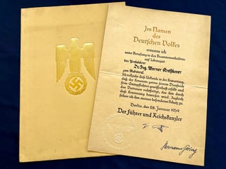 AUTHENTIC GERMAN WW2 HAND INK SIGNATURE OF NAZI...