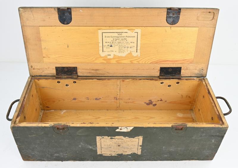 German WH 2cm Sprenggranat-patronen L'spur Ammo Box