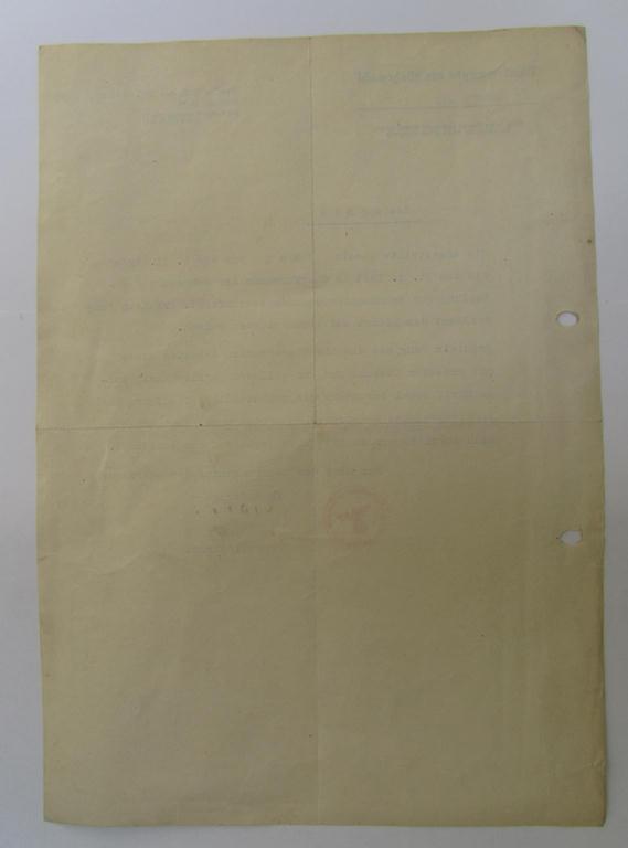 Interesting, period- ie. 1943 dated and A4-sized letter (ie. 'Zeugnis') showing a pre-printed letterhead of the: 'OKW', stating that the female worker Gisela Jung was working for the OKW ('Abt. für Wehrmachtpropaganda') - nice condition!