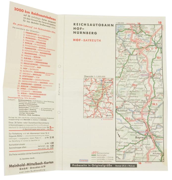 German Third Reich Period Advertising Flyer 'Reichs Autobahn Atlas'