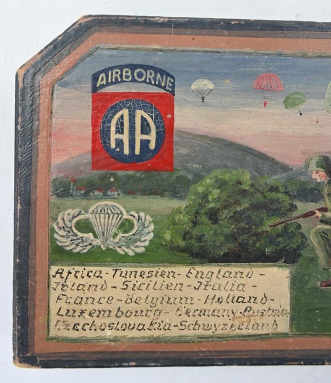 US WW2 82nd Airborne Division 504th Parachute Infantry Regiment Wooden Painted Sign