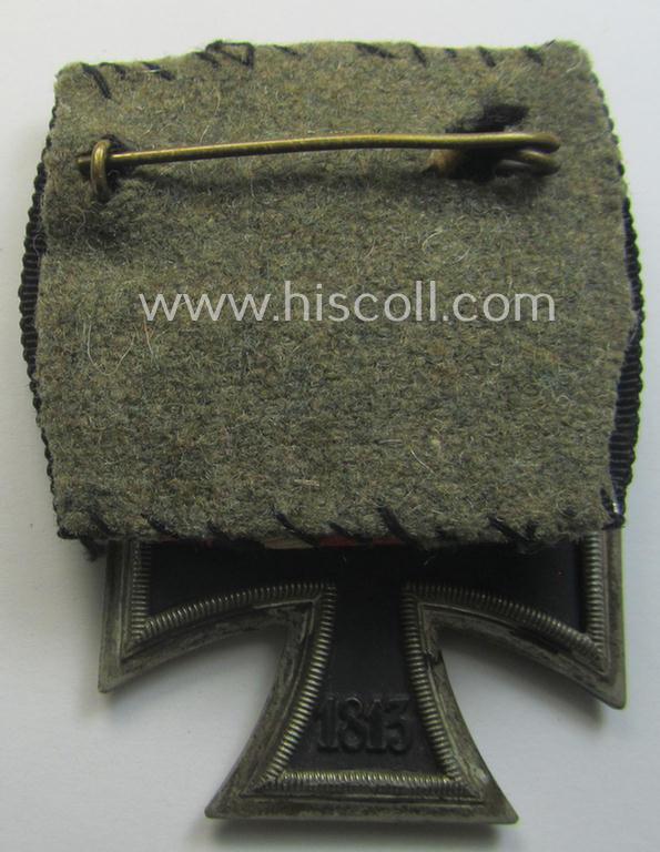 'Einzelspange' (ie. single-pieced medal-bar) showing an Iron Cross 2nd class (or: 'Eisernes Kreuz 2. Klasse') by a (by me) unidentified maker