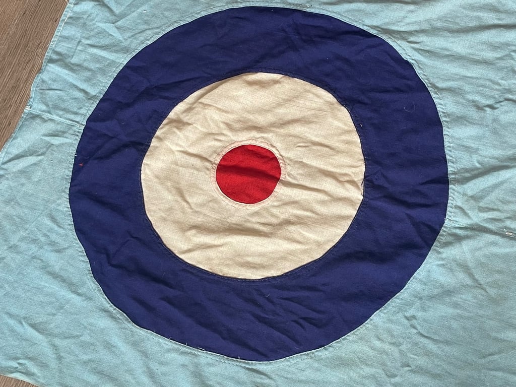 AUTHENTIC PANEL STICHED BRITISH WARTIME WW2 RAF STATION FLAG.