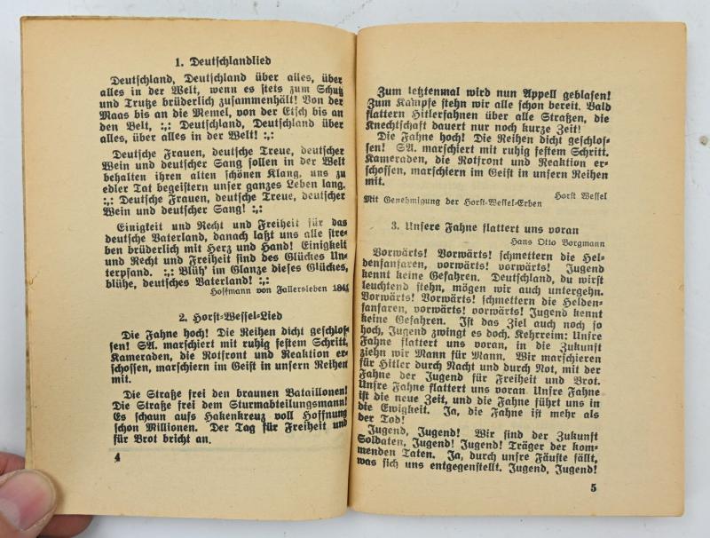 German HJ Songbook 'Uns geht die Sonne nicht unter'