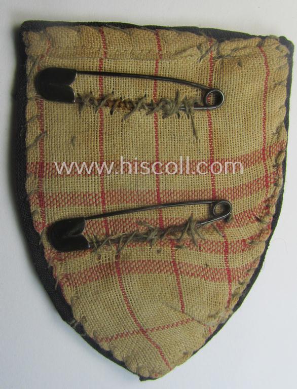 Truly used - and/or unsually confectioned! - RAD (ie. 'Reichsarbeitsdienst') officers'-pattern sleeve-badge (or: 'Dienststellenabzeichen') bearing the specialist- ie. unit-designation: '314/3'