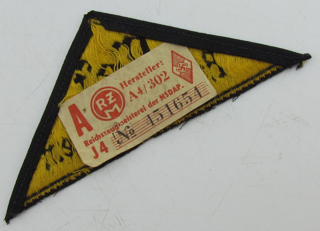 Hitler Youth Gebietsdreieck “West Ruhr-Niederrhein” with RZM Label