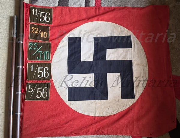 SA Sturm Flag 5 patches complete with Pole & Topper A Very Early Flag