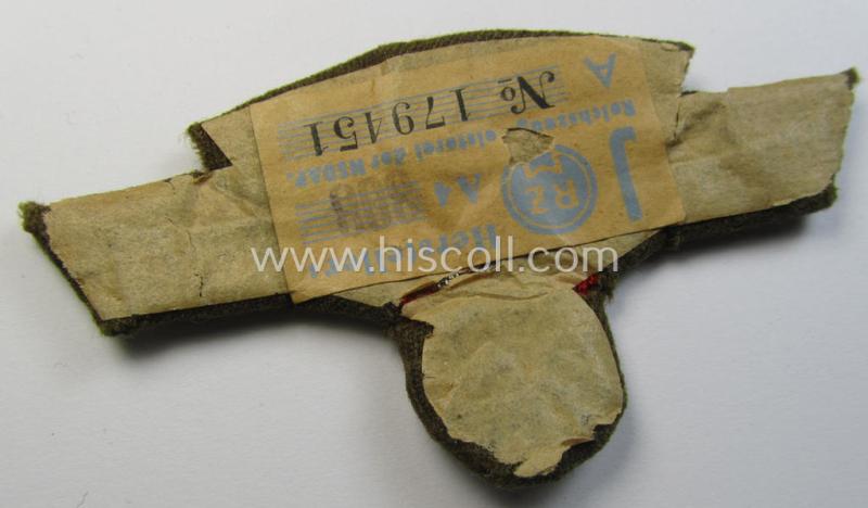 N.S.K.K. (ie. 'National Socialistisches Kraftfahr Korps') officers'-pattern, hand-embroidered arm-eagle (being an example of the 'Extra-Qualität' showing extraordinary detail!) still retaining its period-attached 'RzM'-etiket