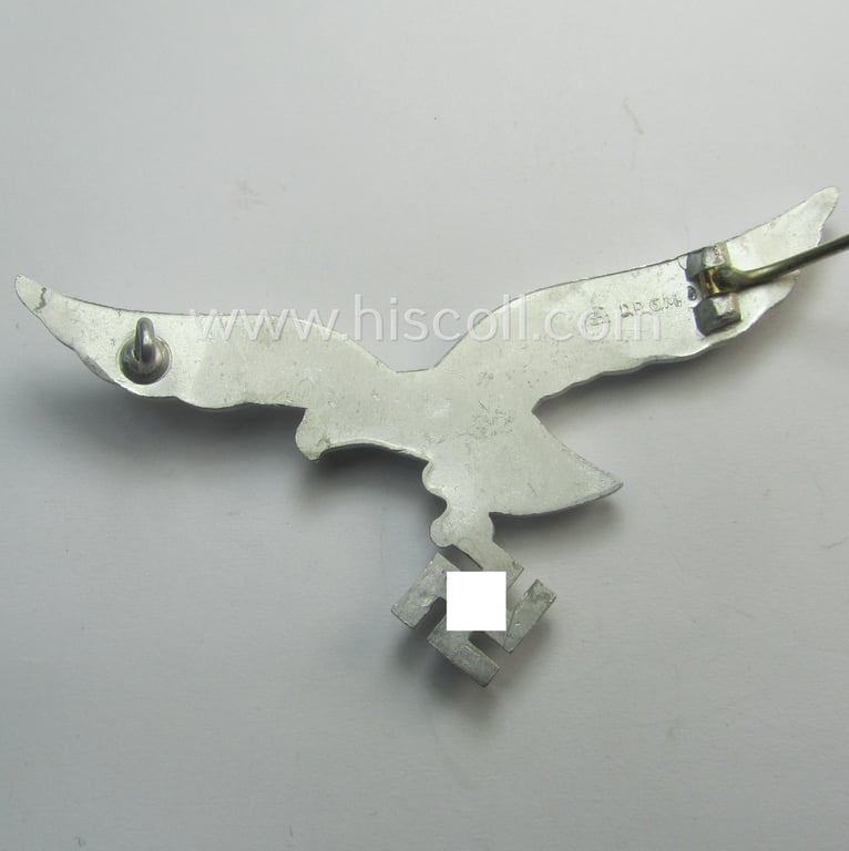 WH (LW) aluminium-based: 'Brustadler für Sommerrock' (being a neatly maker- ie. 'A'- or: 'Assmann'-marked specimen)