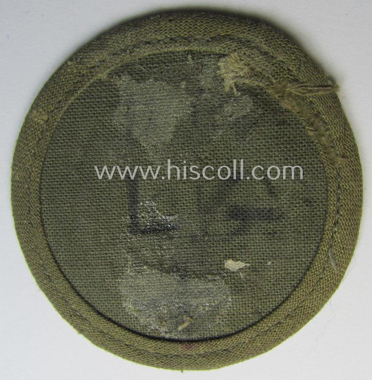 WH (Heeres) 'tropical'-issued, trade- and/or special-career insignia (ie. machine-embroidered 'Laufbahn- o. Tätigkeitsabzeichen') as was intended for an army: 'Hufbeschlagmeister' (or farrier)