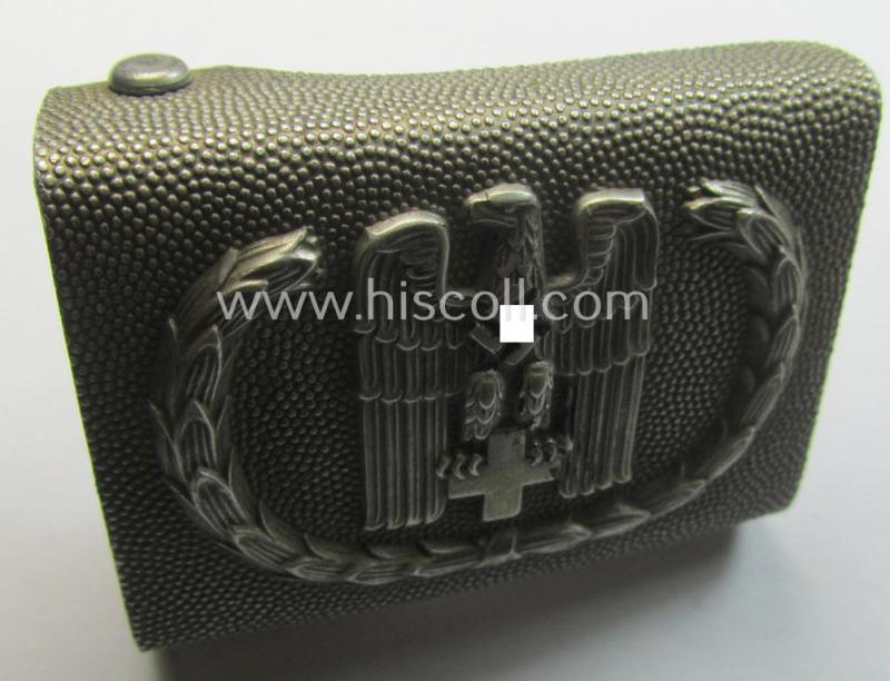DRK (ie. 'Deutsches Rotes Kreuz'), enlisted-mens'- (ie. NCO-) type belt-buckle being a maker- (ie. 'OLC'-) marked example