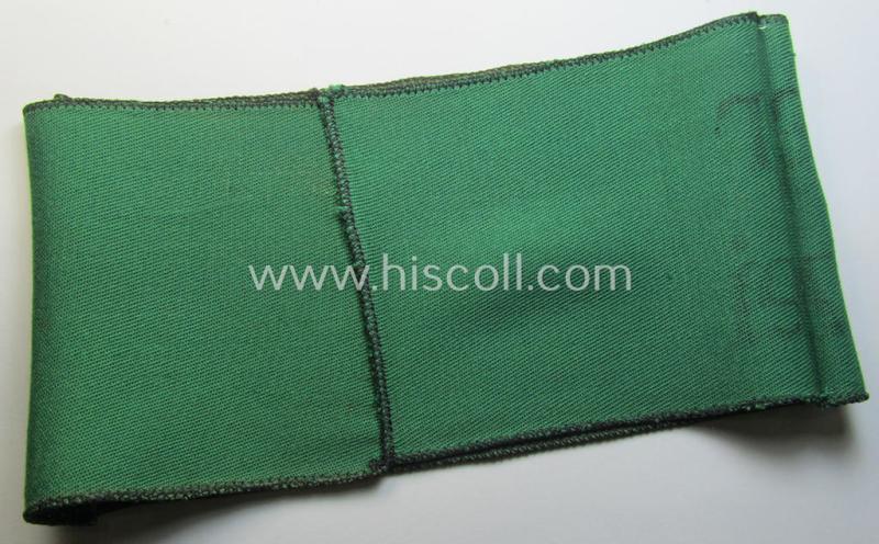 EM- (ie. NCO-) type armband as was intended for usage by a member who served within the 'Sicherheitsdienst'- (ie. 'SD'-) related so-called: 'Schützmannschaften' (ie. 'Schuma')