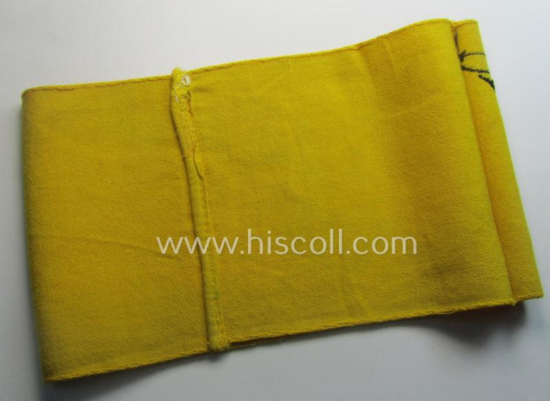 Linnen-based- and/or 'machine-woven', golden-yellow-coloured armband (ie. 'Armbinde') showing a woven eagle-device as specifically intended for (civilian) staff-members (ie. 'Zivilangestellten') of the armed forces ie. 'Deutsche Wehrmacht'