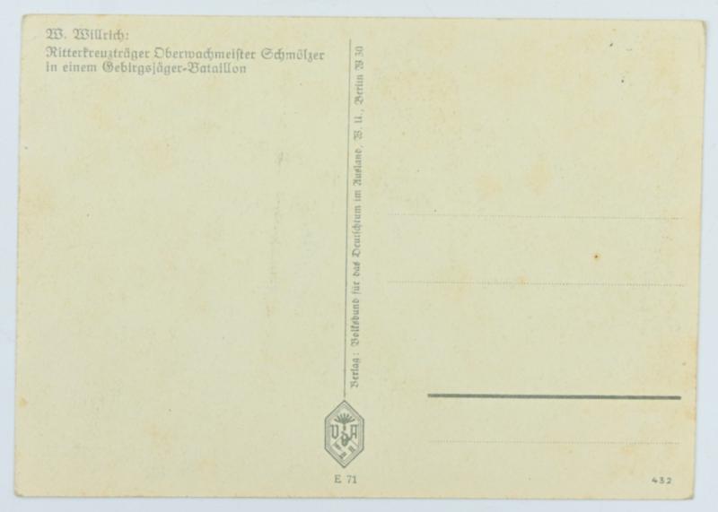 German Postcard of GBJ Oberwachmeister 'Schmölzer'