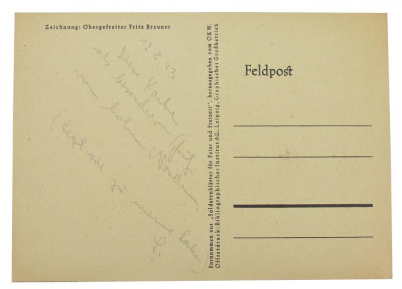 German WH Fieldpost Postcard 'Ostfront'