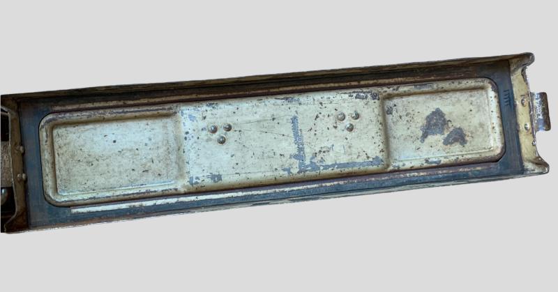 MG 34/42 Steel Ammo Case -shrapnel damage-