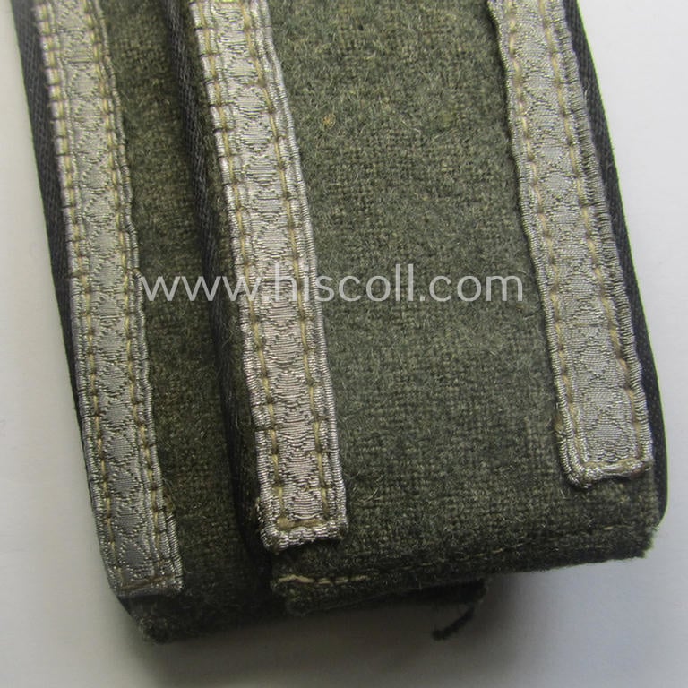 Pair of early- (ie. mid-) war-period so-called: 'M41 o. M43'-pattern, WH (Heeres) NCO-type shoulderstraps as piped in the black- (ie. 'schwarzer'-) coloured branchcolour as intended for an: 'Uffz. der Pionier-Trpn.'