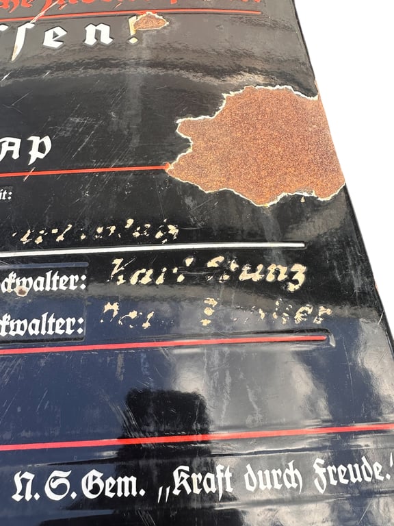 NSDAP Enamel Sign 78x64 cm