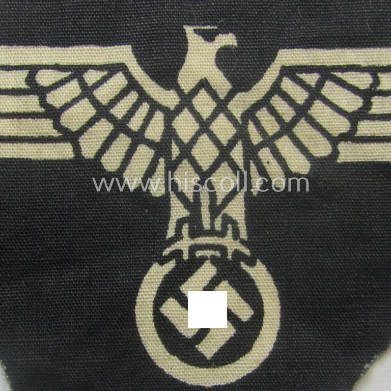 Last-ditch'- (ie. very late-war!-) pattern, 'SS' (ie. 'Waffen-SS') so-called: 'printed'-style enlisted-mens'-/ie. NCO-pattern arm-eagle as was intended for usage by the various Waffen-SS troops at the end of the war