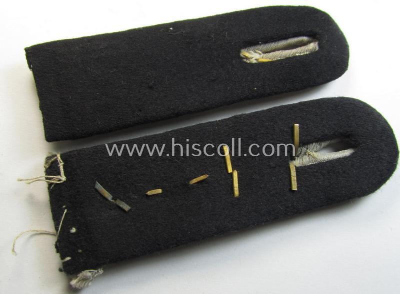 Superb - matching and just moderately worn! - pair of neatly 'cyphered', WH (Heeres) officers'-type shoulderboards as was intended for usage by a: 'Hauptmann der Pioniere u. Mitglied der Kriegsschule Dresden'