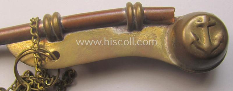 WH (Kriegsmarine) flute (ie. 'Bootsmanns-Flöte') that is constructed from multi-coloured, copper-based material