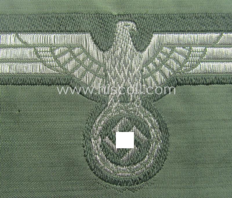 WH (Heeres) officers'- (ie. eventually NCO-) type breasteagle being a 'virtually mint- ie. unissued' example as executed in attractive so-called: 'flat-wire'- (ie. 'BeVo'-) weave-pattern