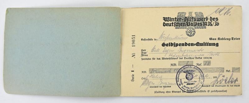 German WHW Contribution Booklet 1935/36